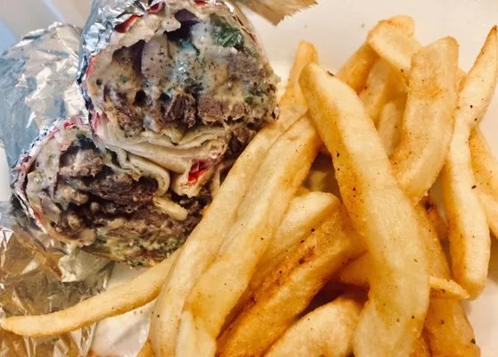 Gyro Cheese Burger with Fries